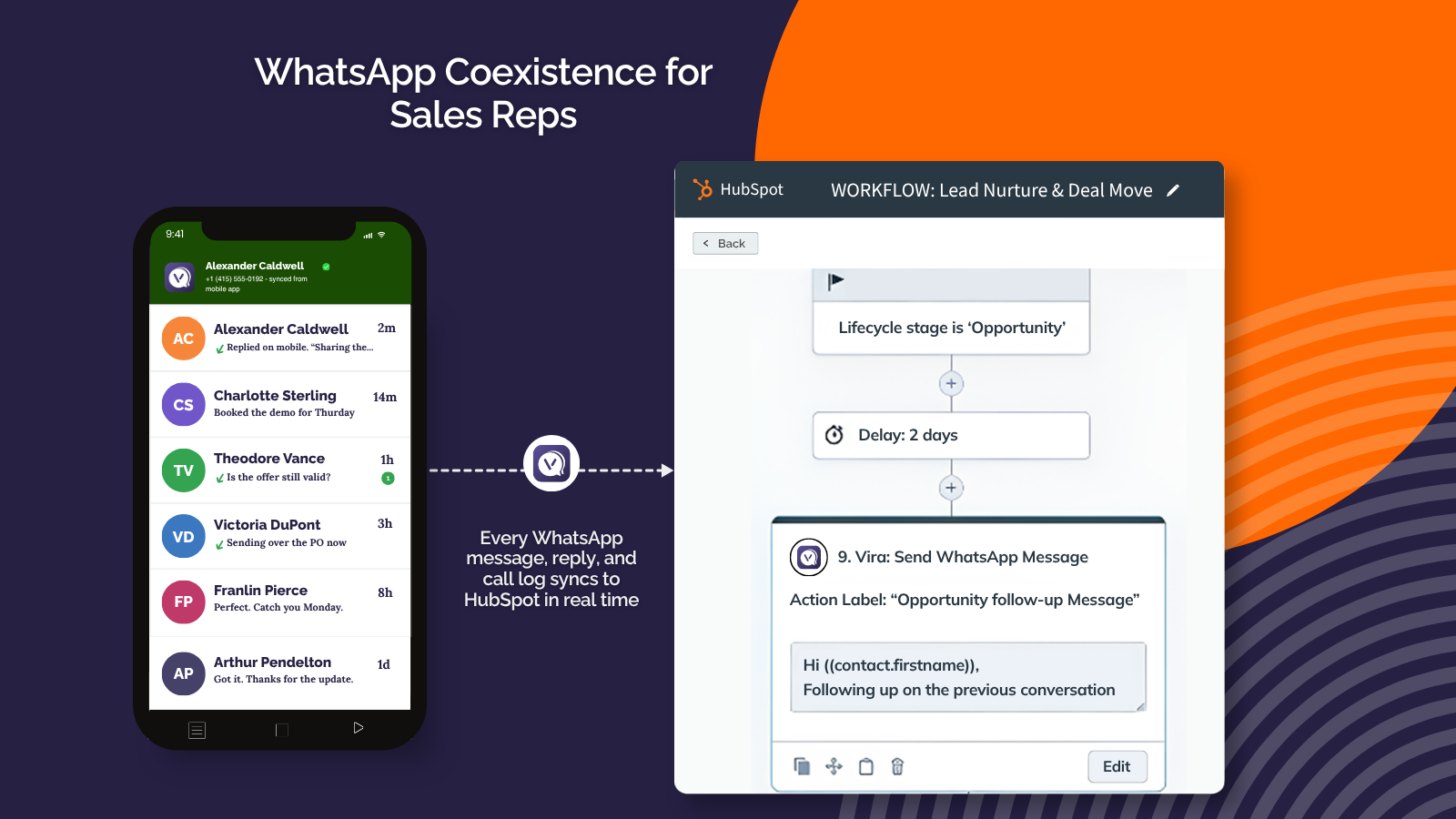whatsapp coexistence HubSpot sales reps